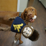 NCAA West Virginia University, Mountaineer Knottie® Plush Dog Toy - HuggleHounds - Flyclothing LLC