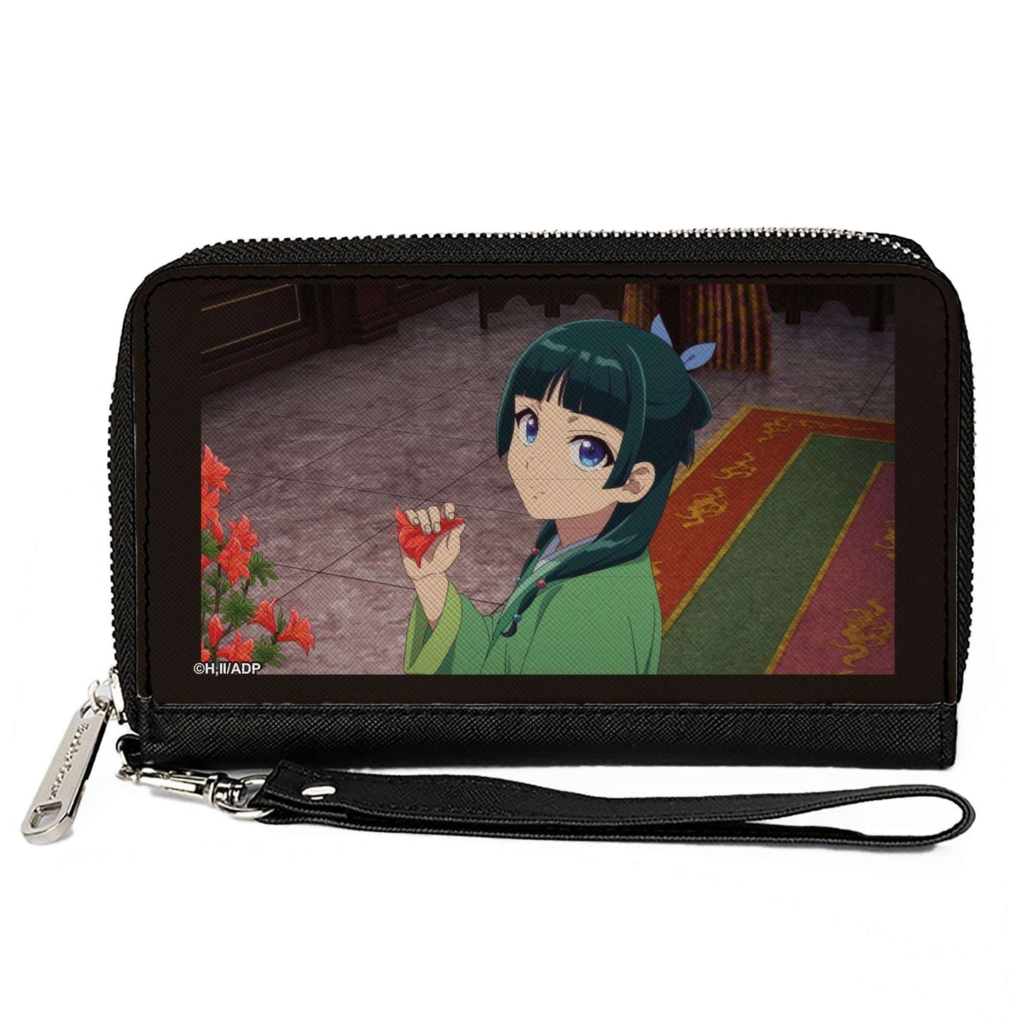 PU Zip Around Wallet Rectangle - The Apothecary Diaries Maomao Holding Flower Scene