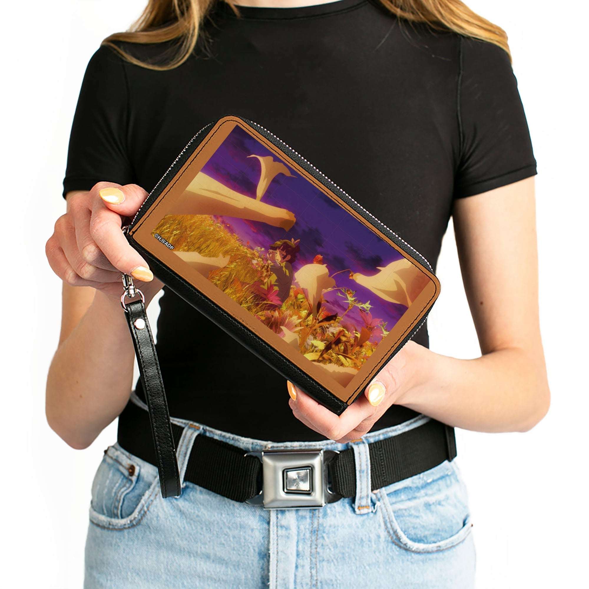 PU Zip Around Wallet Rectangle - The Apothecary Diaries Maomao Flower Field Scene