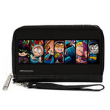 PU Zip Around Wallet Rectangle - South Park the Fracture but Whole Player Pose Blocks Black