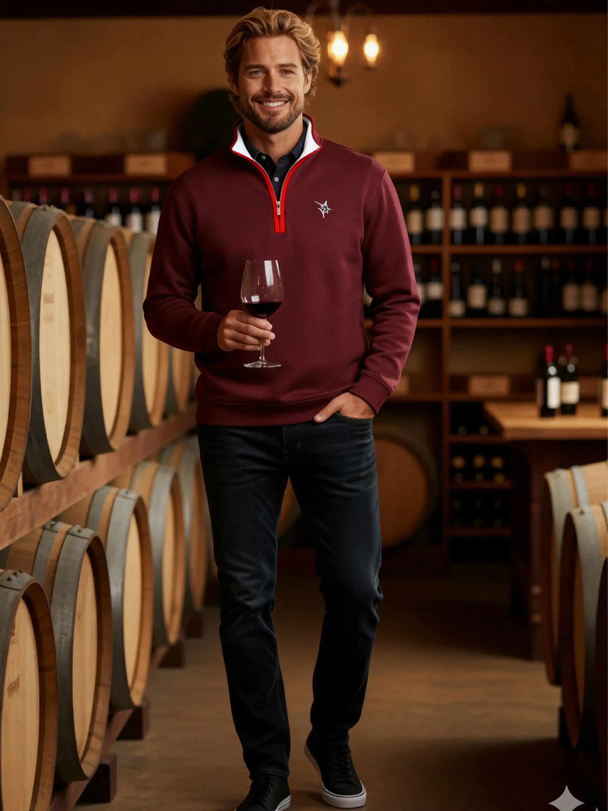 Turnberry Quarter Zip Smooth Knit - White Water Life - Flyclothing LLC