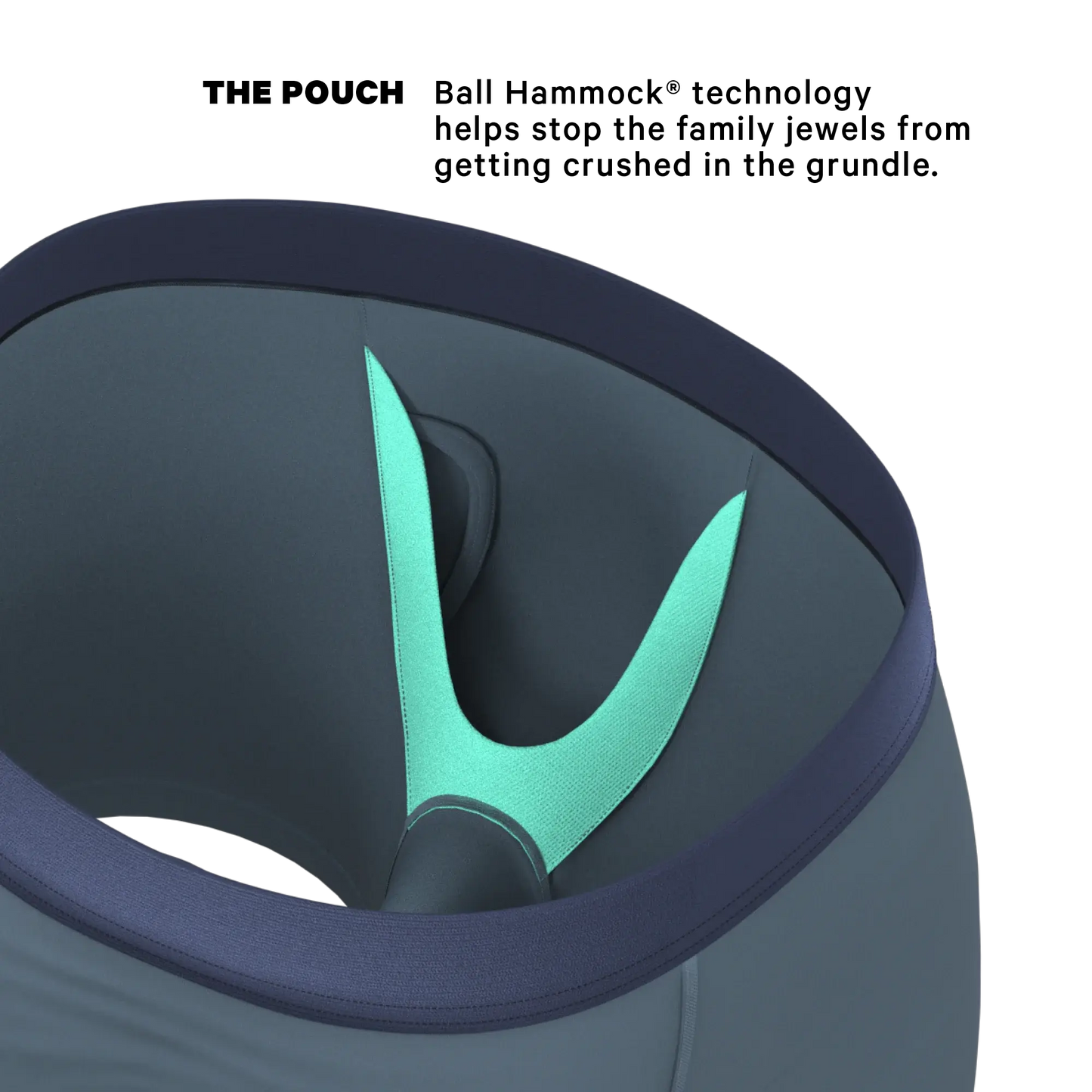 The Wake In The Lake | Tonal Teal Ball Hammock® Pouch Underwear With Fly - Shinesty - Flyclothing LLC