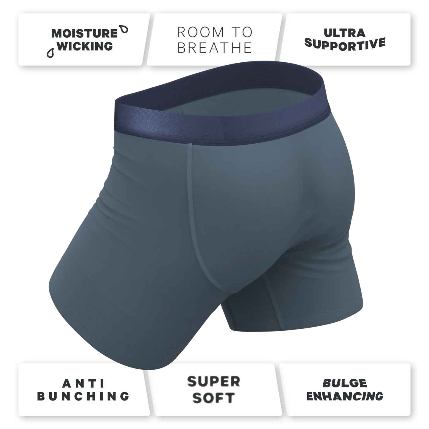 The Wake In The Lake | Tonal Teal Ball Hammock® Pouch Underwear With Fly - Shinesty - Flyclothing LLC