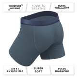 The Wake In The Lake | Tonal Teal Ball Hammock® Pouch Underwear With Fly - Shinesty - Flyclothing LLC