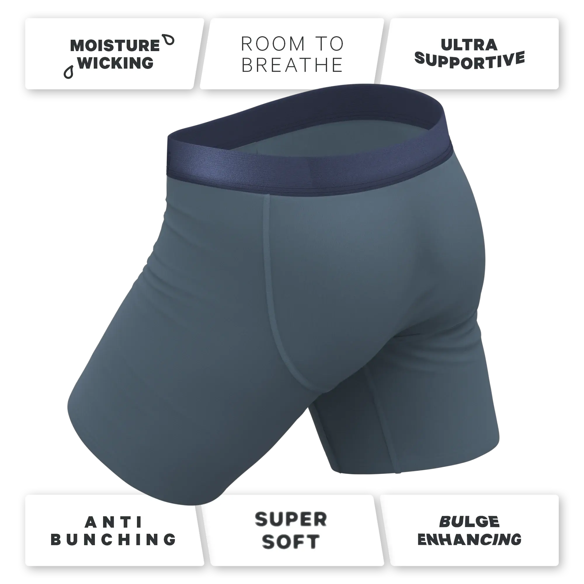 The Wake In The Lake | Tonal Teal Long Leg Ball Hammock® Pouch Underwear With Fly - Shinesty - Flyclothing LLC