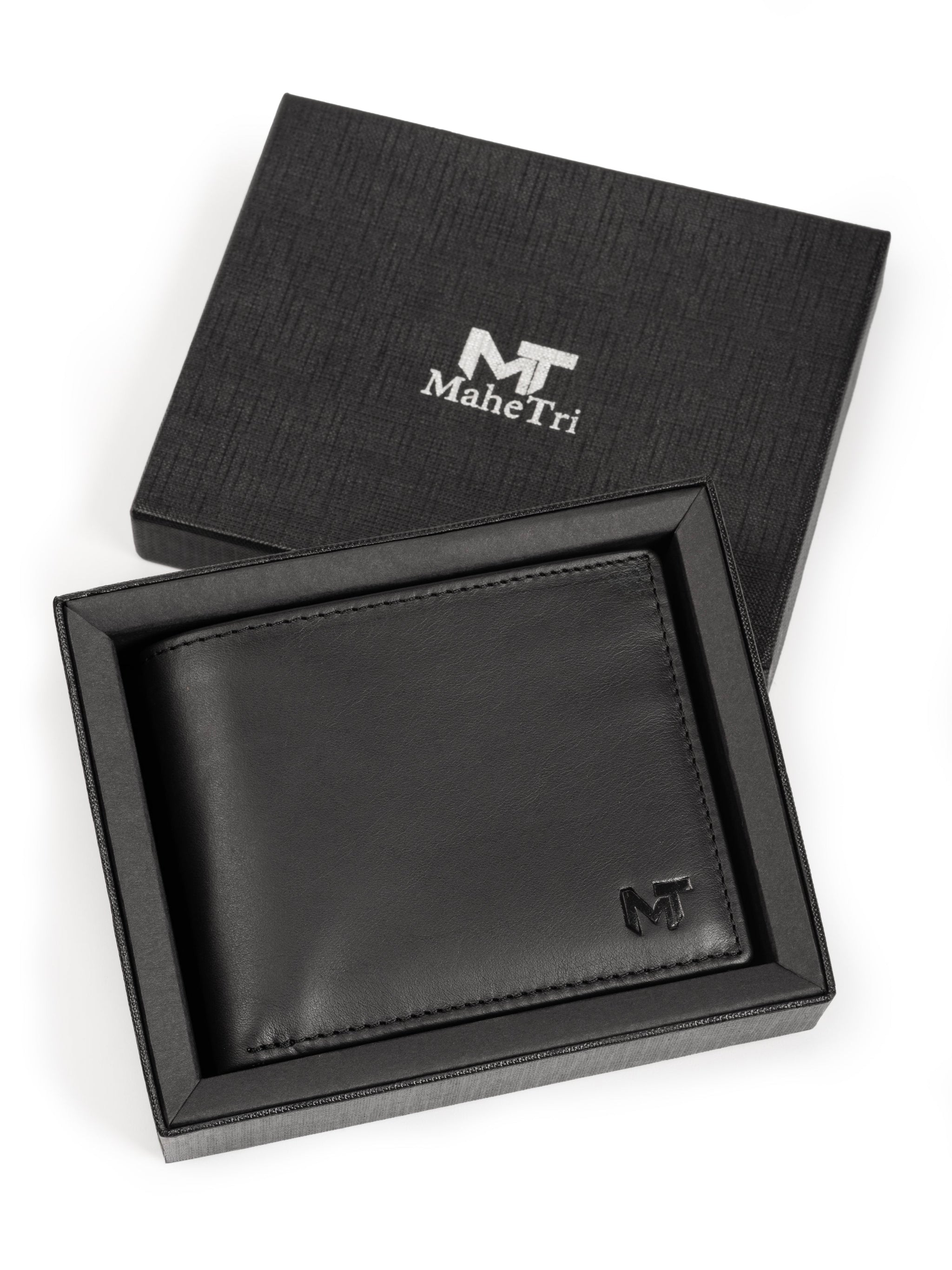 Wealth Ward Black Bi-folded Wallet - Classy Leather Bags - Flyclothing LLC
