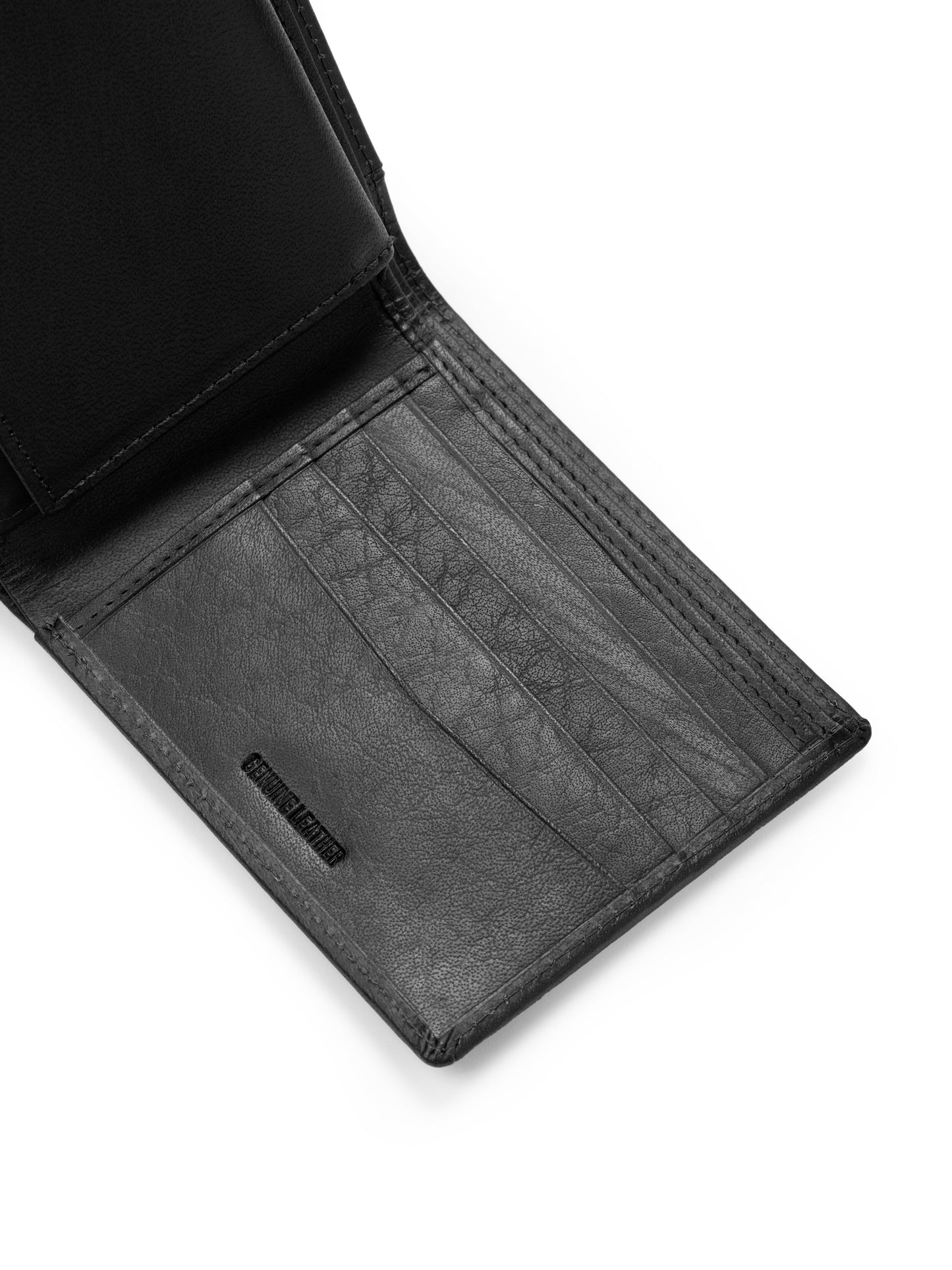 Wealth Ward Black Bi-folded Wallet - Classy Leather Bags - Flyclothing LLC
