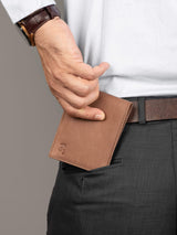 Tan Brown Slate Wallet - Mat finish - Classy Leather Bags - Flyclothing LLC