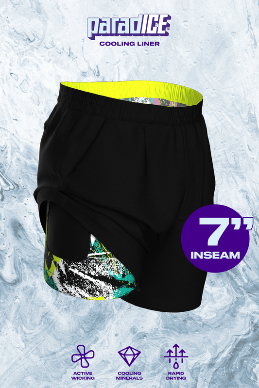 The Warm Up | Black and Neon Ball Hammock® 7 Inch Athletic Shorts - Shinesty