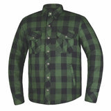 Warrior - Mens Black & Green Armored Flannel - Unik Just for Bikers - Flyclothing LLC