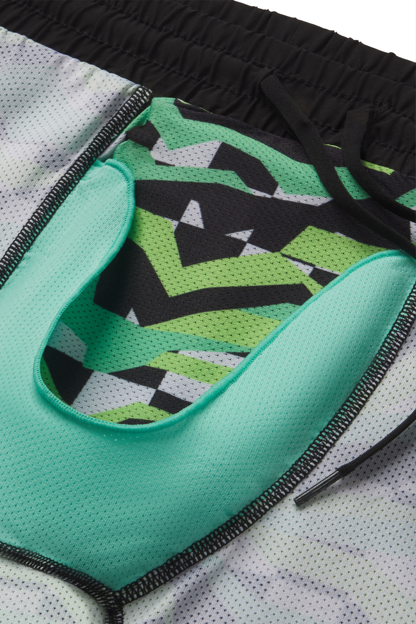 The Water Break | Black and Green Neon Ball Hammock® 5 Inch Athletic Shorts