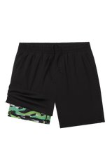 The Water Break | Black and Green Neon Ball Hammock® 7 Inch Athletic Shorts