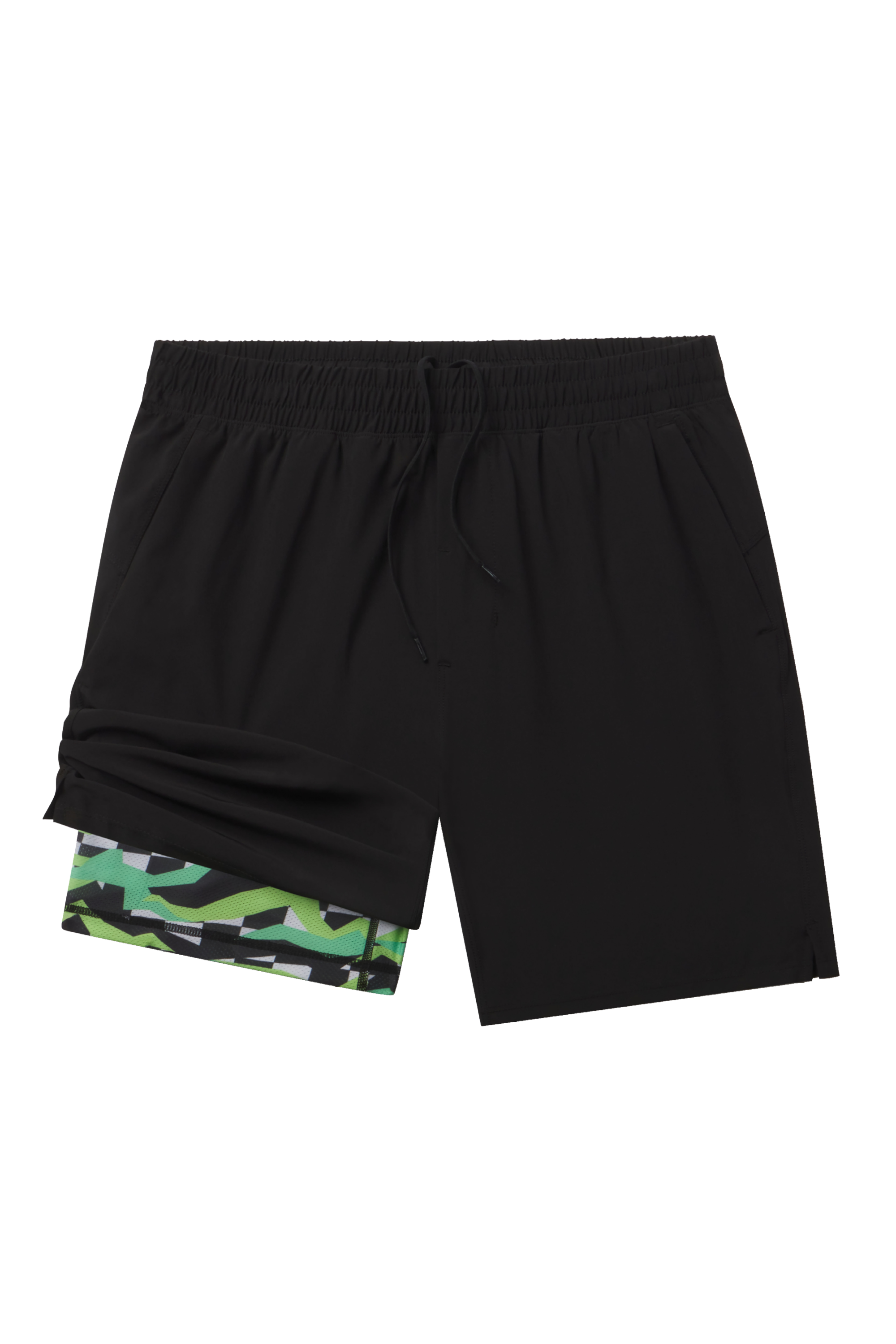 The Water Break | Black and Green Neon Ball Hammock® 7 Inch Athletic Shorts