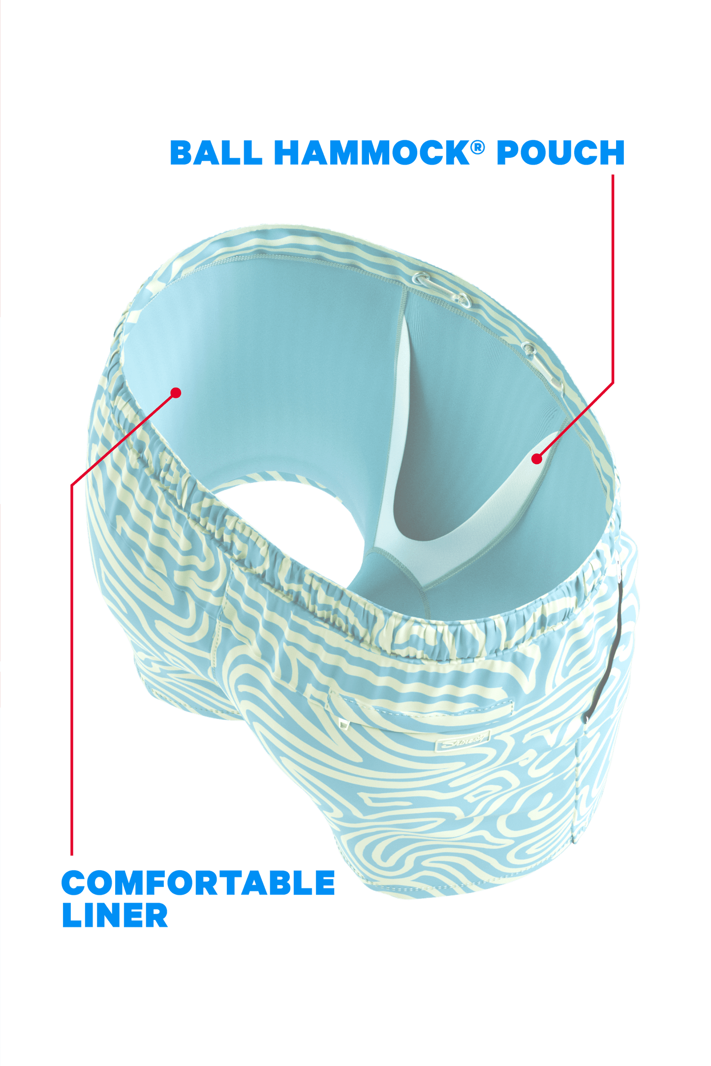 The Water Park | Neon Abstract Line Ball Hammock® Pouch 8" Swim Trunks - Shinesty - Flyclothing LLC