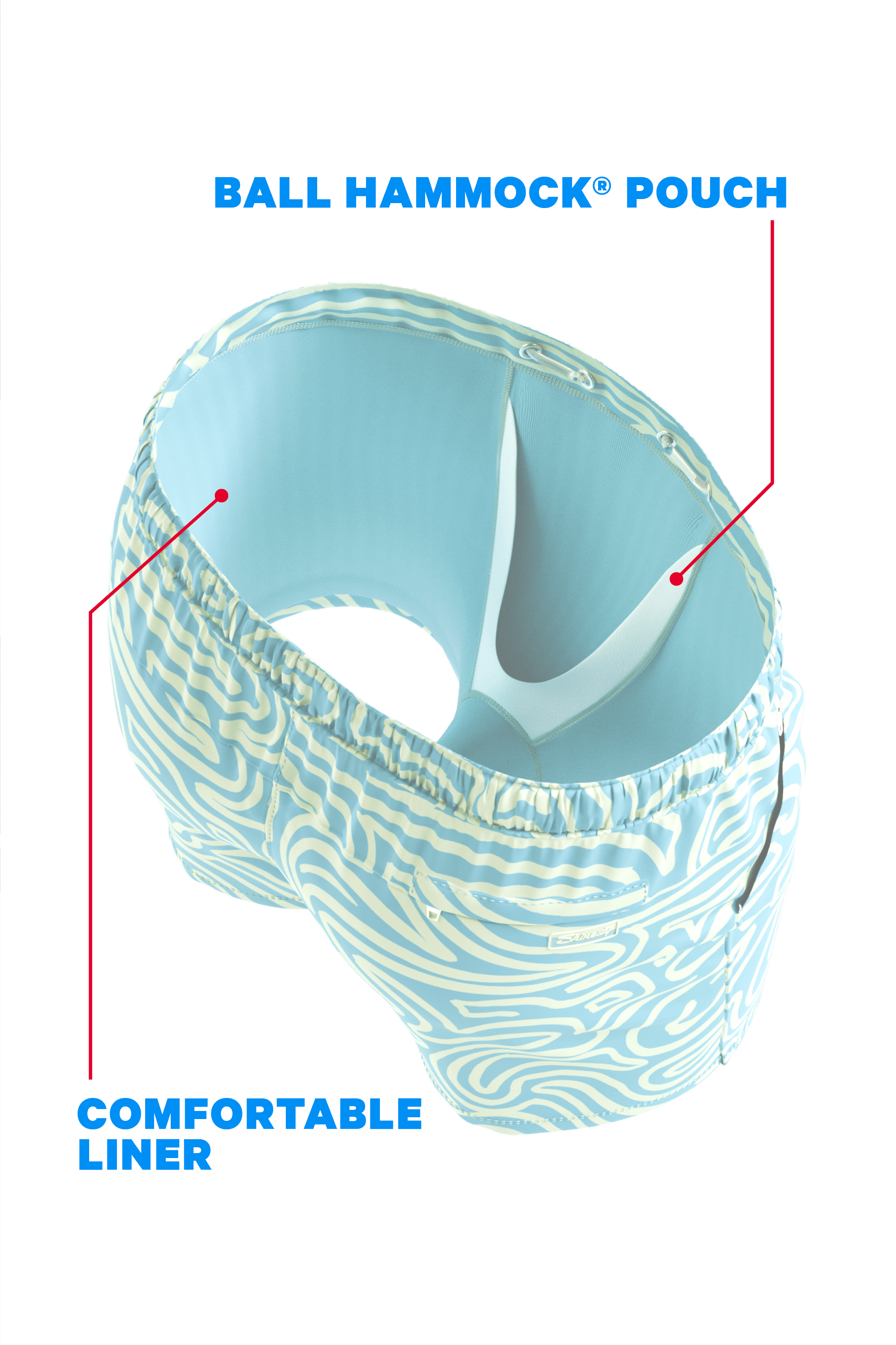 The Water Park | Neon Abstract Line Ball Hammock® Pouch 8" Swim Trunks - Shinesty - Flyclothing LLC