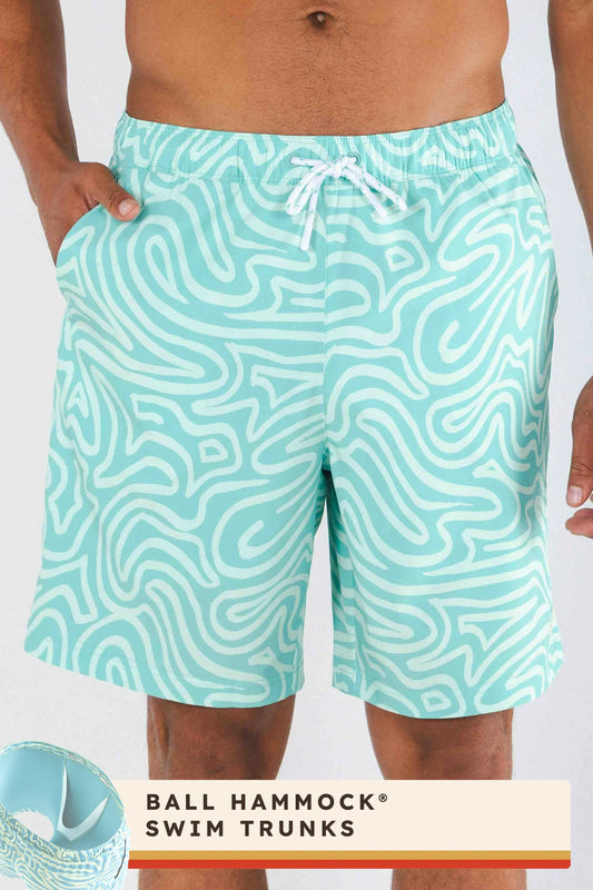 The Water Park | Neon Abstract Line Ball Hammock® Pouch 8" Swim Trunks - Shinesty - Flyclothing LLC