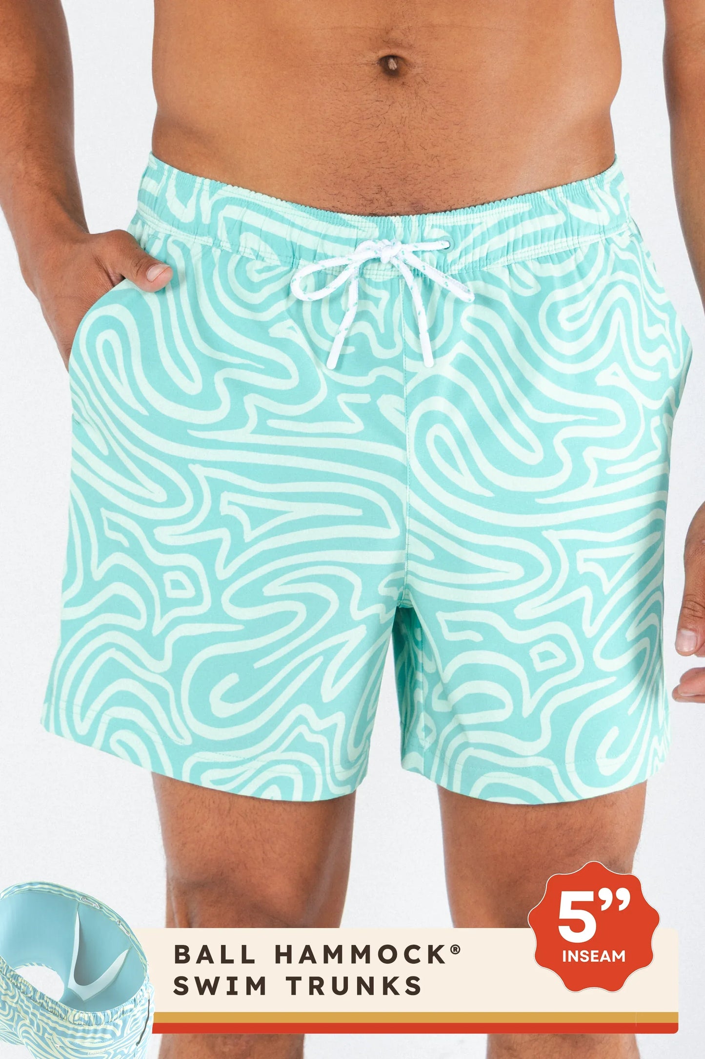 The Water Park | Neon Abstract Line Ball Hammock® Pouch 5" Swim Trunks - Shinesty - Flyclothing LLC