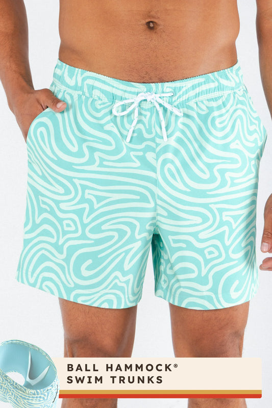 The Water Park | Neon Abstract Line Ball Hammock® Pouch 5" Swim Trunks - Shinesty - Flyclothing LLC