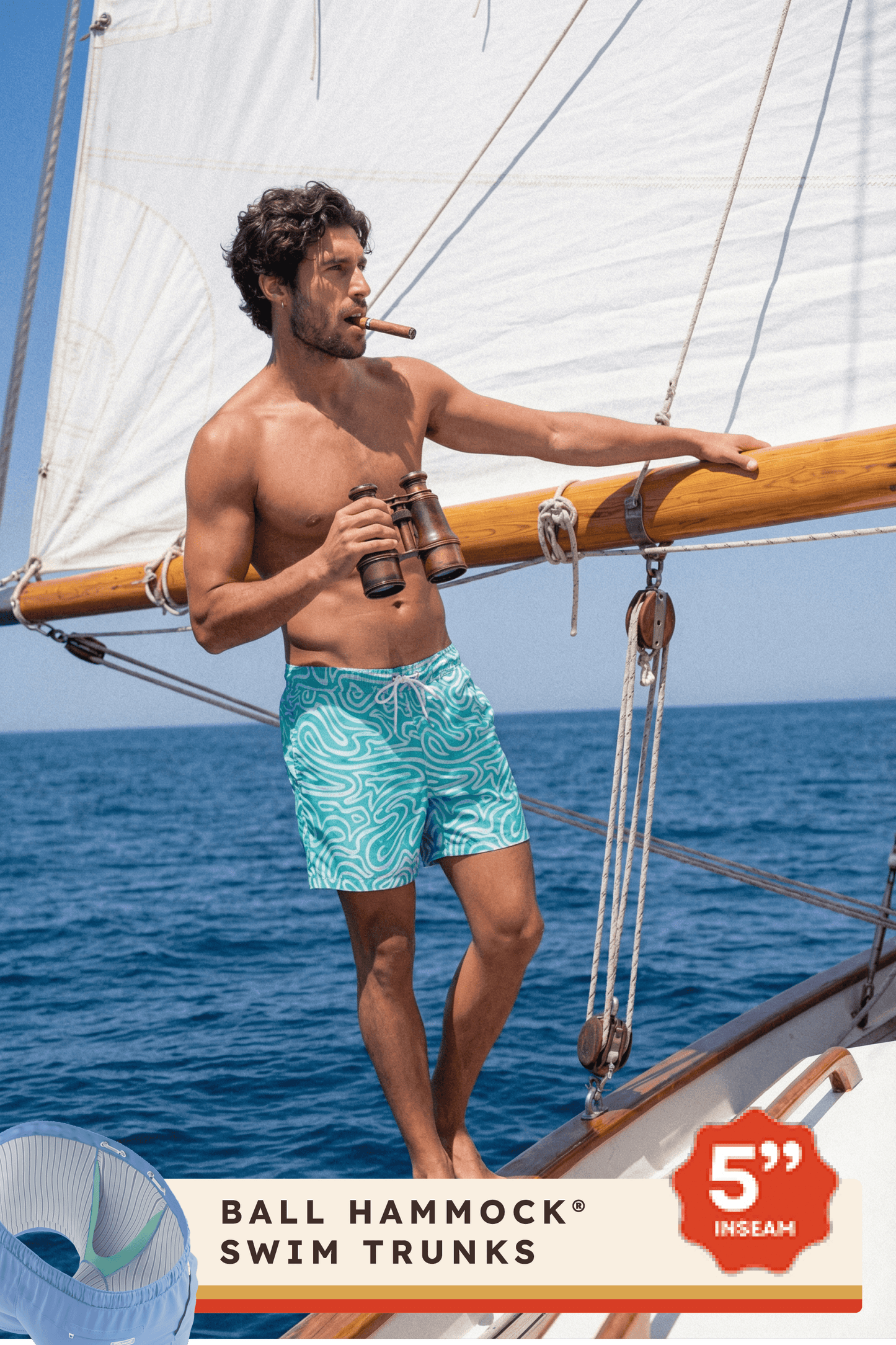 The Water Park | Neon Abstract Line Ball Hammock® Pouch 5" Swim Trunks - Shinesty - Flyclothing LLC