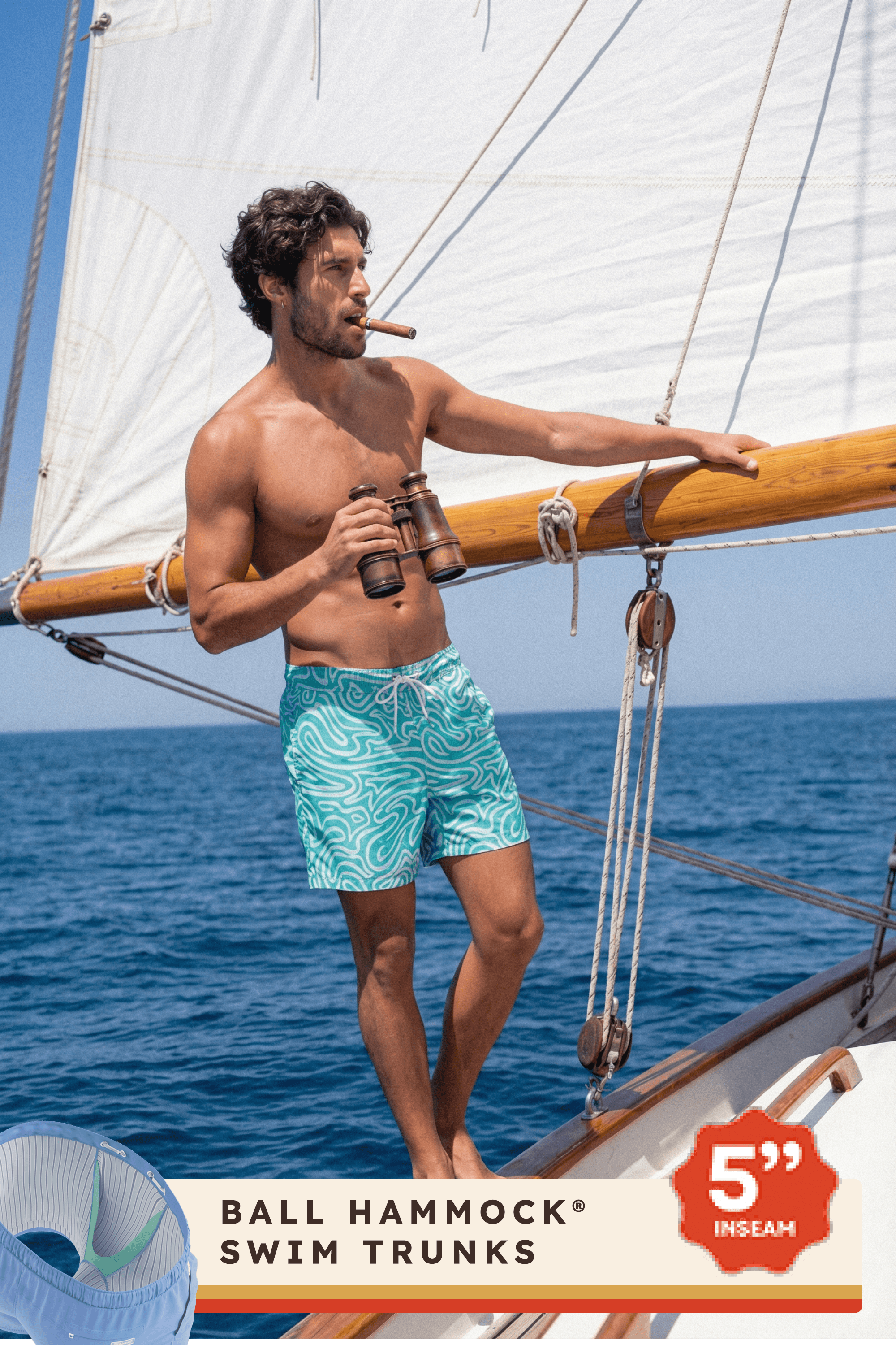 The Water Park | Neon Abstract Line Ball Hammock® Pouch 5" Swim Trunks - Shinesty - Flyclothing LLC