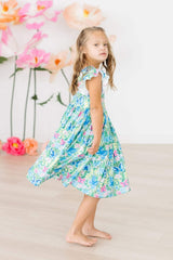 Watercolor Butterflies Flutter Sleeve Twirl Dress - Mila & Rose ® - Flyclothing LLC