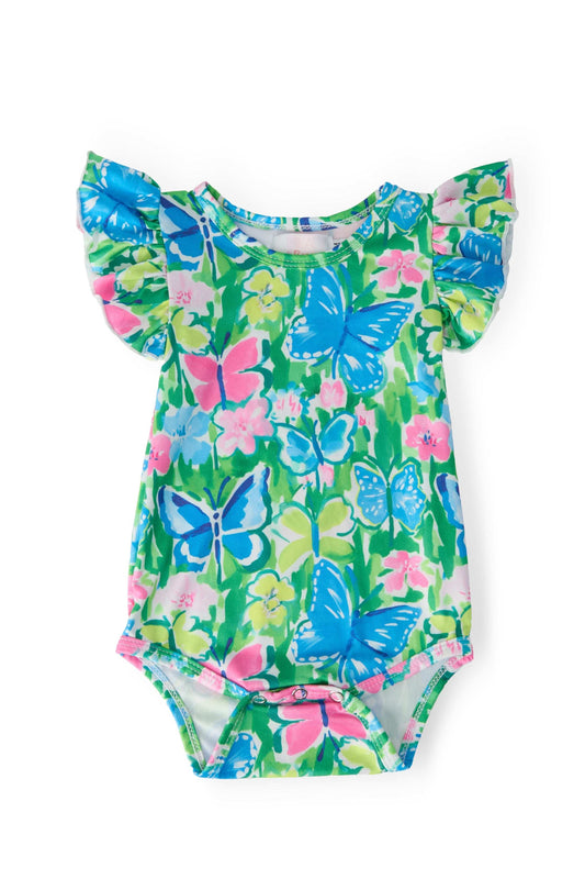 Watercolor Butterflies S/S Flutter Bodysuit - Mila & Rose ® - Flyclothing LLC