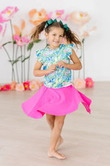 Watercolor Butterflies S/S Ruffle Tee - Mila & Rose ® - Flyclothing LLC