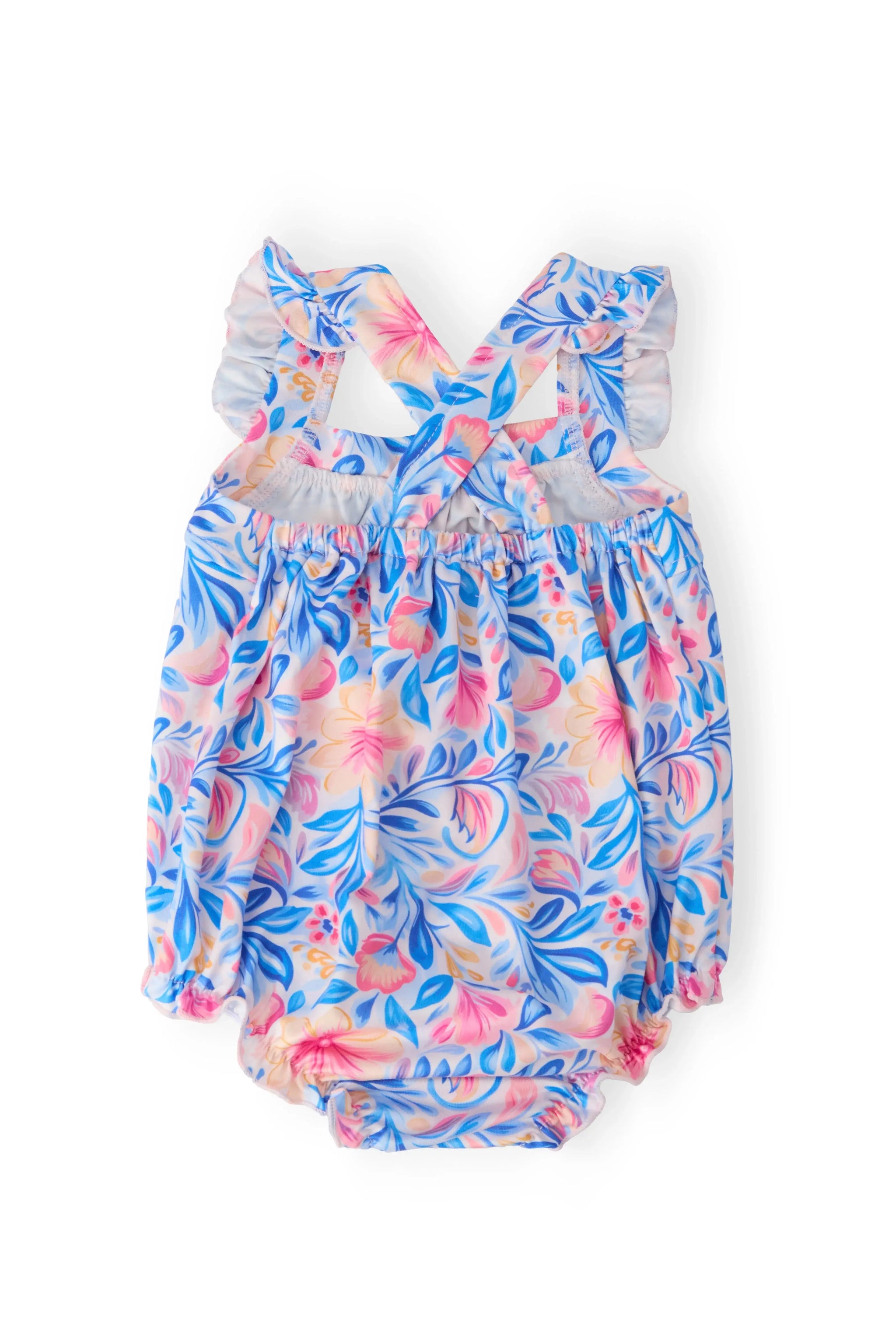 Watercolor Floral Ruffle Cross Back Romper - Mila & Rose ® - Flyclothing LLC