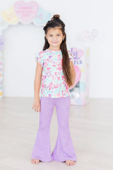 Watercolor Hearts S/S Ruffle Tee - Mila & Rose ® - Flyclothing LLC