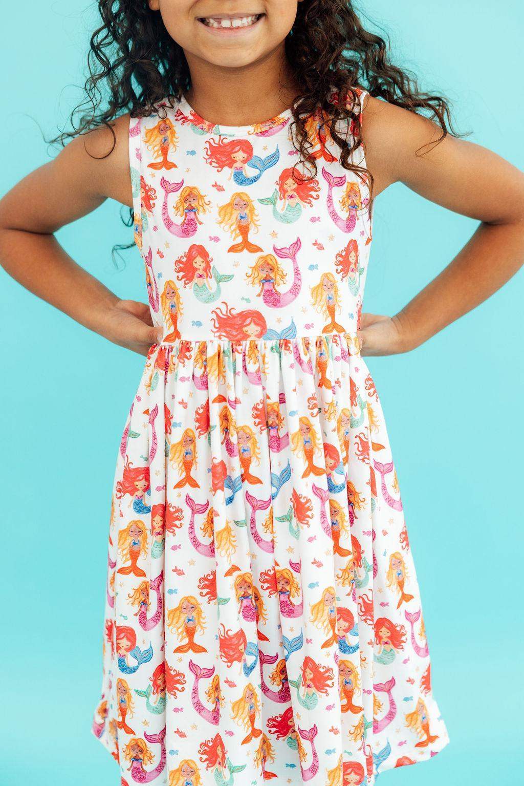 Watercolor Mermaids Tank Twirl Dress - Mila & Rose ® - Flyclothing LLC
