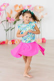 Watercolor Butterflies S/S Ruffle Tee