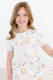 Watercolor Rainbows S/S Pocket Twirl Dress - Mila & Rose ®