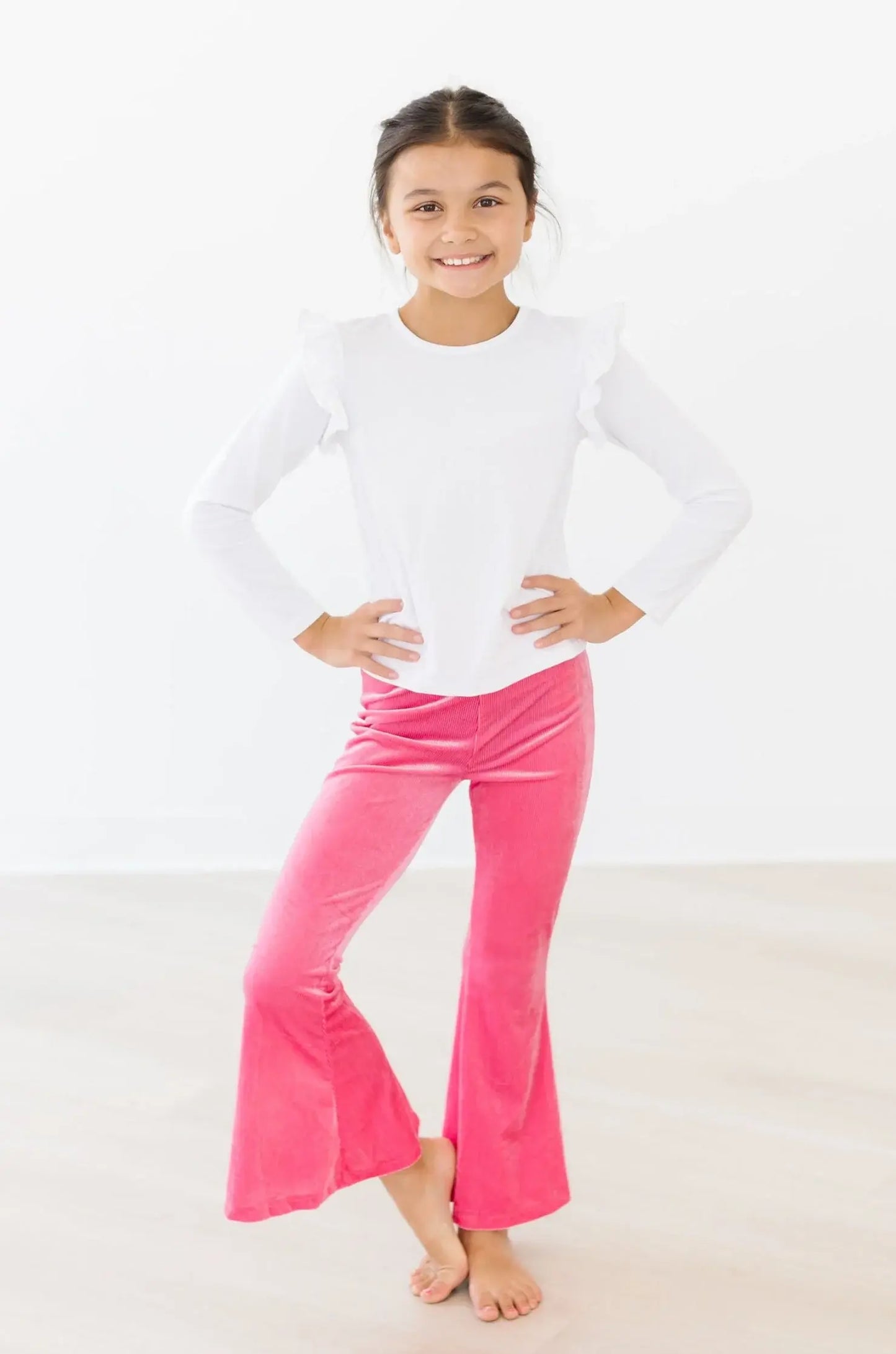 Watermelon Pink Ribbed Velvet Bells - Mila & Rose ® - Flyclothing LLC