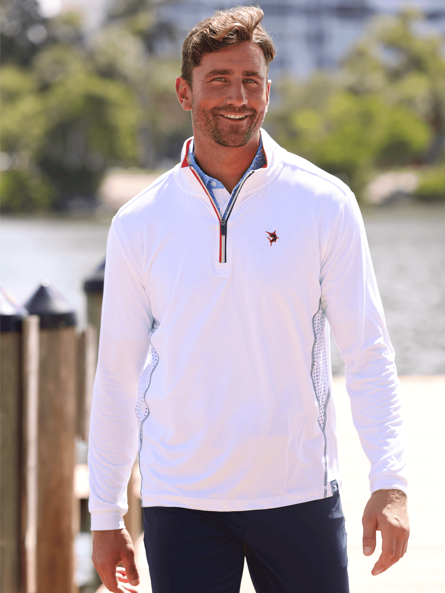 Monterey Performance Quarter Zip - White Water Life - Flyclothing LLC