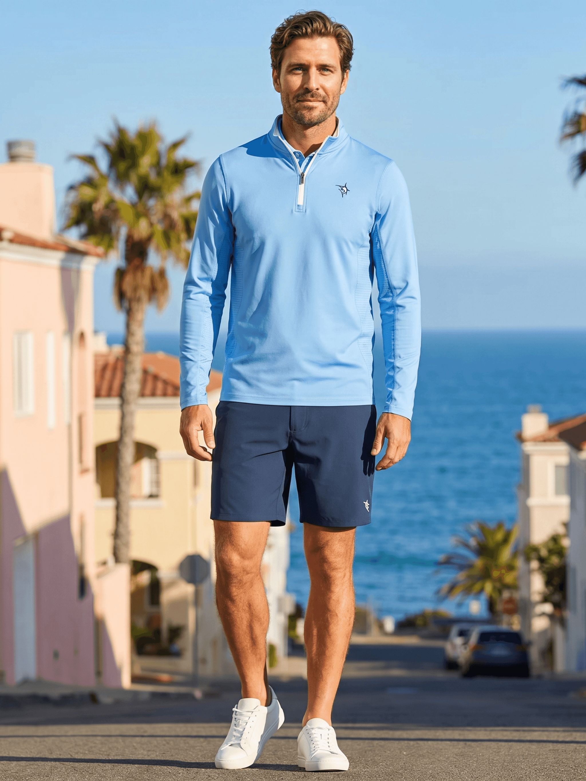 Monterey Performance Quarter Zip - White Water Life - Flyclothing LLC