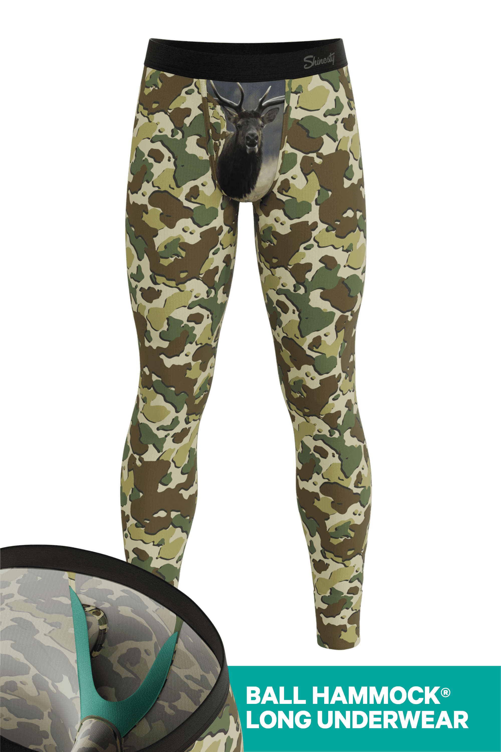 The Welcome Elk | Hunting Camoflauge Ball Hammock® Long Johns - Shinesty - Flyclothing LLC