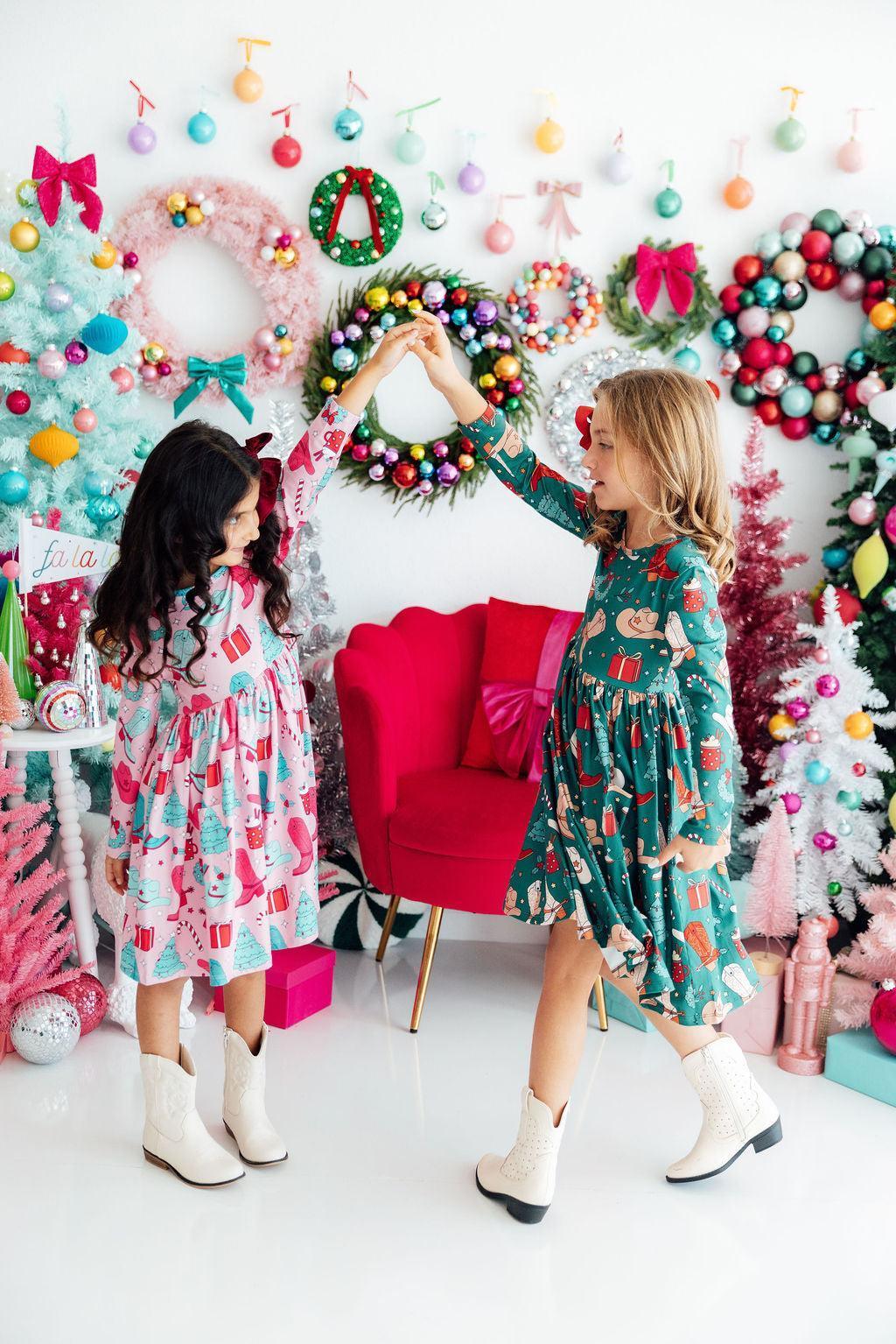 Western Wonderland L/S Pocket Twirl Dress - Mila & Rose ® - Flyclothing LLC