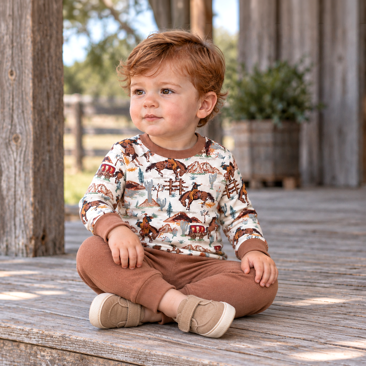 Cowboy Baby Boy Set – Western Spirit Bamboo & Cotton - Tesa Babe - Flyclothing LLC