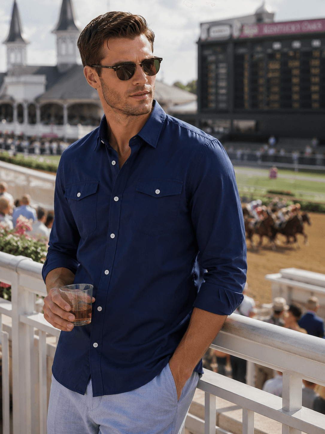 Buki’s Cinqo Western Tech Shirt - Navy - Buki - Flyclothing LLC
