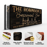 Personalized Basement Bar Sign III - Tailored Canvases - Flyclothing LLC