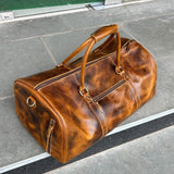 Roosevelt Full Grain Buffalo Leather Duffle - Classy Leather Bags - Flyclothing LLC