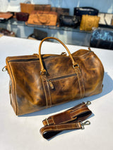 Roosevelt Full Grain Buffalo Leather Duffle - Classy Leather Bags - Flyclothing LLC