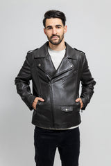 Nash Men's Faux Leather Motorcycle Jacket, Olive - Whet Blu NYC - Flyclothing LLC