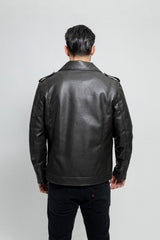 Nash Men's Faux Leather Motorcycle Jacket, Olive - Whet Blu NYC - Flyclothing LLC