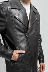 Nash Men's Faux Leather Motorcycle Jacket, Olive - Whet Blu NYC - Flyclothing LLC