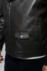 Nash Men's Faux Leather Motorcycle Jacket, Olive - Whet Blu NYC - Flyclothing LLC