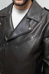 Nash Men's Faux Leather Motorcycle Jacket, Olive - Whet Blu NYC - Flyclothing LLC