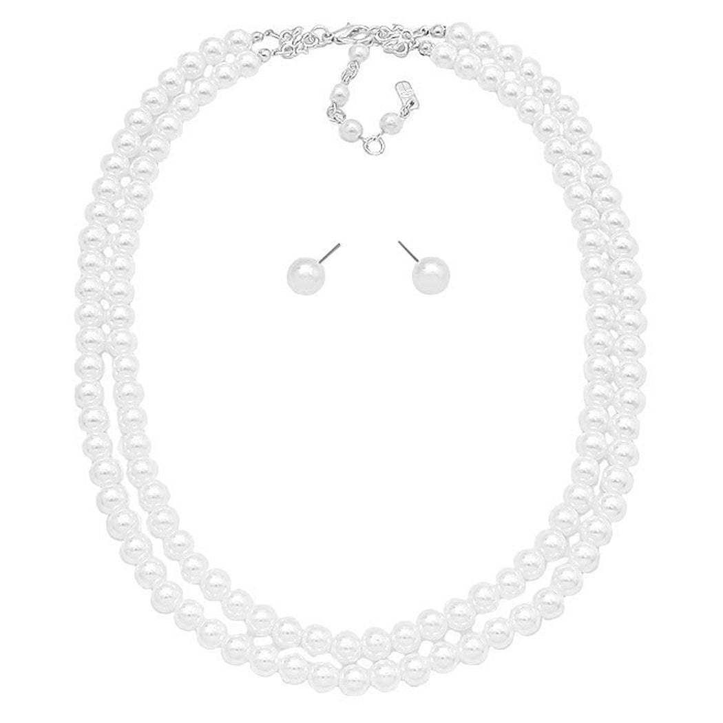 Pearl Necklaces with Matching Earrings - Madeline Love - Flyclothing LLC