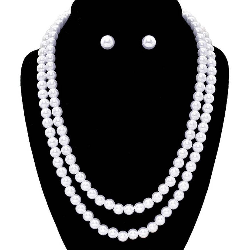 Pearl Necklaces with Matching Earrings - Madeline Love - Flyclothing LLC