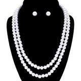 Pearl Necklaces with Matching Earrings - Madeline Love - Flyclothing LLC